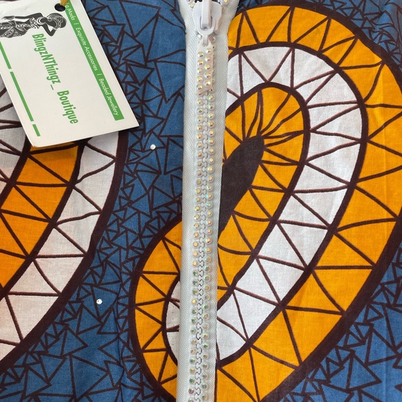 Unique print dress handmade with gems - Medium - Picture 7 of 13